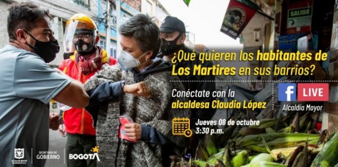Este jueves, la cita es en los Mártires con la alcaldesa Claudia López 
