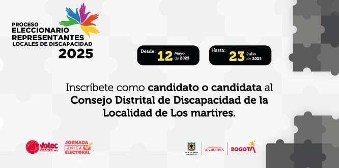 Imagen tipo Banner con texto invitando a inscribirse en Los Consejos Locales de Discapacidad 