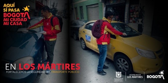 Foto con integrantes de la Alcaldía Local en operativo IVC - Transporte público